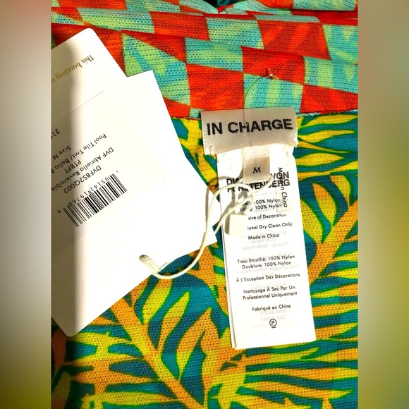 $218 DIANE VON FURSTENBERG Reversible Abriella Pool Tile/Bella Palms Top! NWT 🌷 - Picture 10 of 15